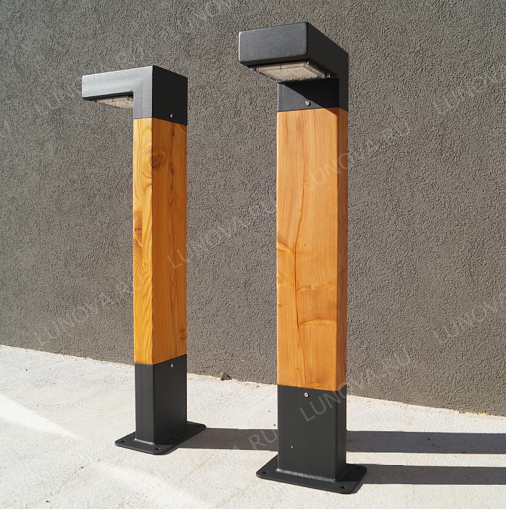 Декоративный парковый светильник Берген Wood mini деревянный
